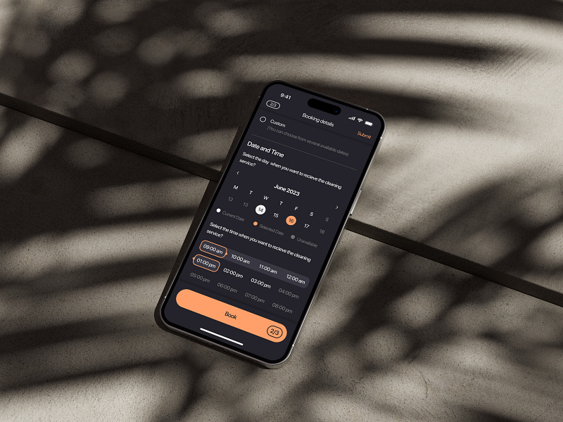 TidyMe - iOS app application booking branding callendar schedule service ui ux