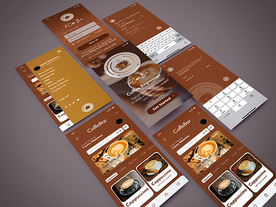 Coffee Shop Mobile App bar buy coffee shop app device e commerce elegant element free icons interface ios iphone minimal order profile shop simple ux interface xd