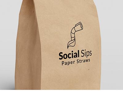 Social Sips Paper Straws - Logo Design ai branding clean eco friendly eco logo green leaf logo leaves logo concept logo design nature paper paper logo recyclable renewable sips social straws