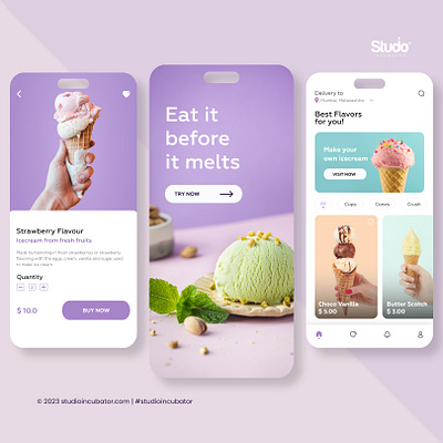 UI Design - Ice Cream Shop App food app ice cream ice cream shop ui user interface