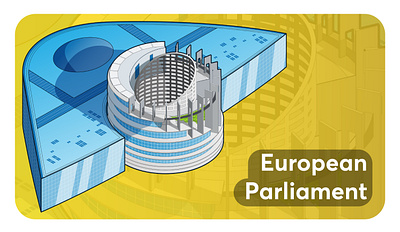 European Parliament buildings design digital art eu gaming illustration isometric mobile neopolis vector art