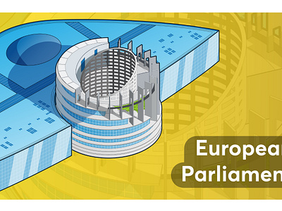 European Parliament buildings design digital art eu gaming illustration isometric mobile neopolis vector art