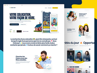 Coloc'Qui — Homepage branding design graphic design illustration landing page ui ux web website