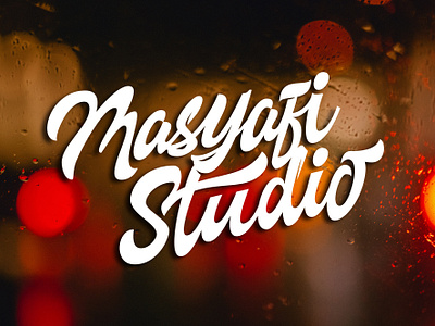 Lettering Logo for Masyafi Studio bold branding calligraphy creative design fonts graphic design illustration lettering logo logotype script studio typography