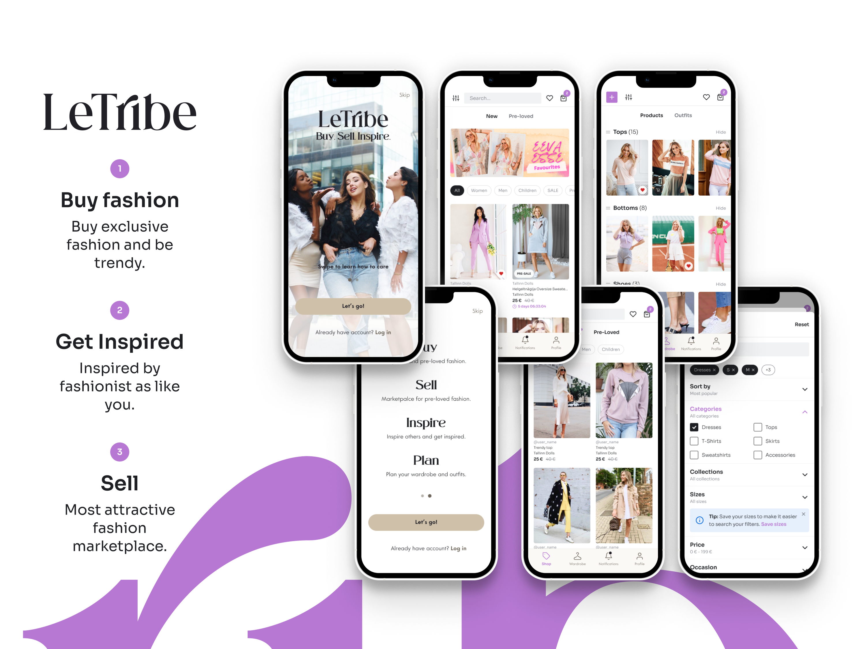 Mobile Application for Clothing Buy-Get Inspired-Sell clothing ecommerce figma mobile application mobile ui ux design