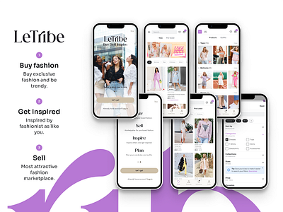 Mobile Application for Clothing Buy-Get Inspired-Sell clothing ecommerce figma mobile application mobile ui ux design