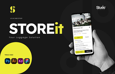 STOREit App Design - UI/UX Case Study (Student Work) app design case study color scheme design design inspiration fonts high fidelity screens interface design luggage storage prototyping travel travel app typography ui user experience user interface user research ux visualization