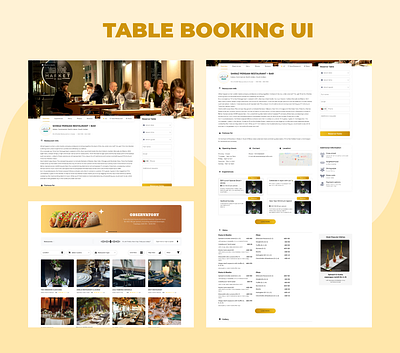 Table Booking UI branding logo table booking ui ui