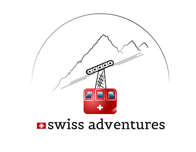 Swiss Adventures logo cablecar graphicdesign illustration logo logodesign logomaker switzerland vectorlogo