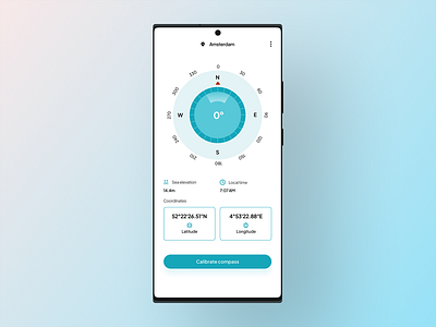 Compass UI screen compass compass ui dailyui simple ui design uidailychallenge