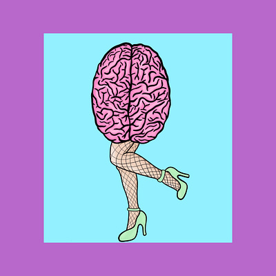 Sexy Brain brain design digital drawing graphic art graphic design illustration lowbrow art pastel pop art sexy brain