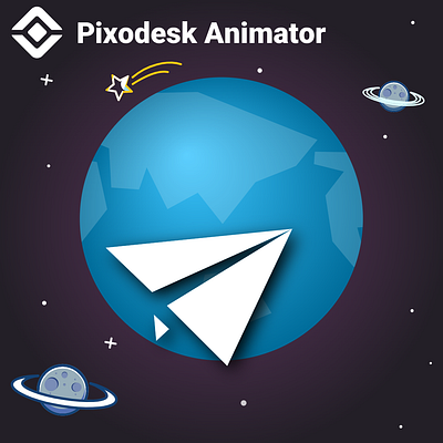Paper Plane Spinning Around Earth - Lottie and SVG animation animation lottie paper plane pixodesk pixodesk animator plane around earth svg vector