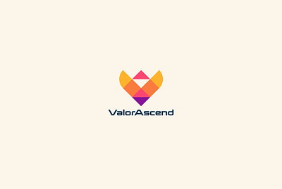 ValorAscend abstract v arrow ascend flat letter letter v logo minimal monogram simple triangle v
