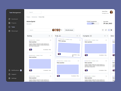 Task Management Dashboard/Kanban graphic design ui ux