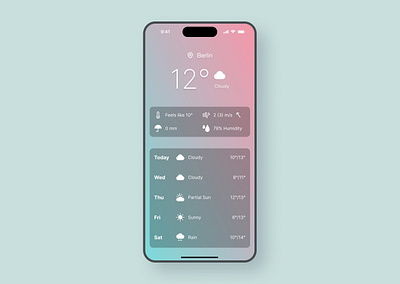 DAY 037 / WEATHER DESIGN clouds daily ui forecast gradient mobile mockup ui ux weather