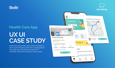 Well Being App Design - UI/UX Case Study (Student Work) app design healthcare healthcare app high fidelity screens prototyping ui user experience user interface ux