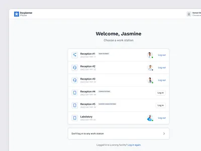 Docplanner Phone - Login flow step 2 account clinic login flow login page medical facility phone number reception step workstation