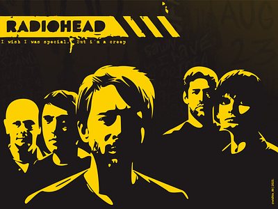 Radiohead in Silhouette Vector coreldraw design illustration lineart portrait vector