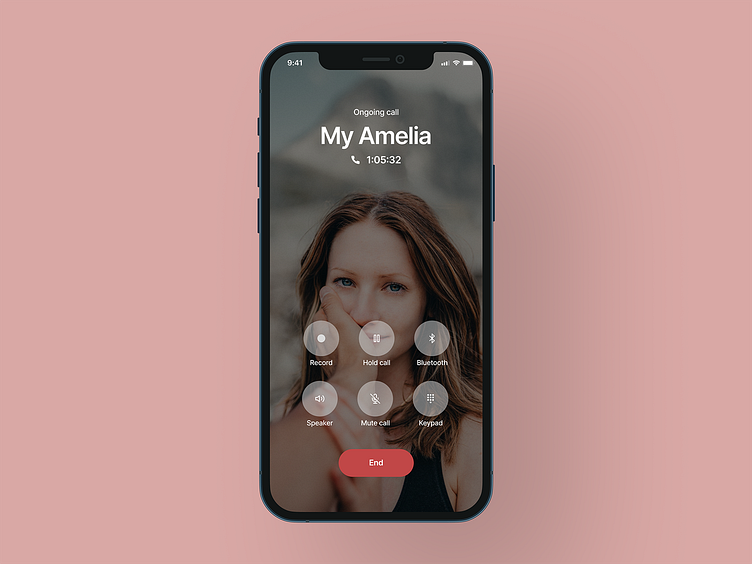Ongoing call interface by Ligaya L. on Dribbble
