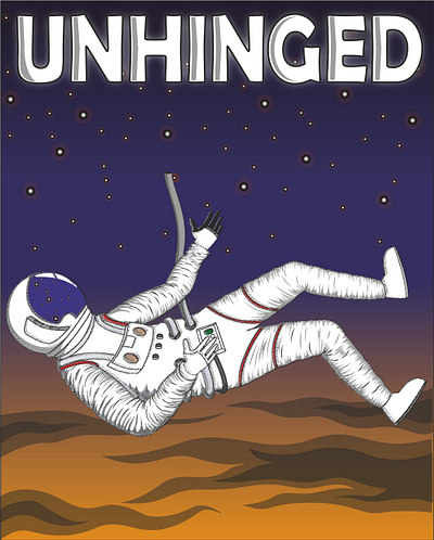 Unhinged space man graphic design illustration vector