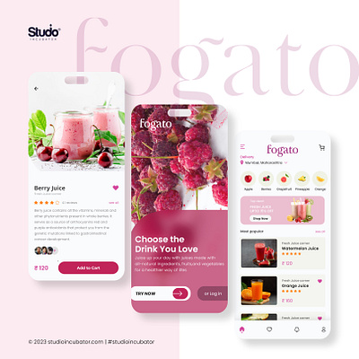 UI Design - Juice Shop App beverage food fruits ui user interface
