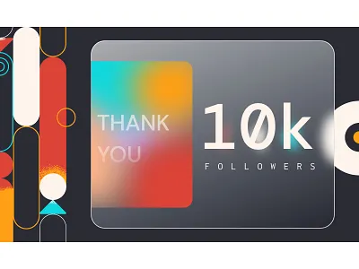 JOY OF BEING A PART OF A COMMUNITY 10k design flat followers geometrical glass gradient illustration logo minimal pattern vector