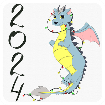 New 2024 Year, Dragon chineesecalendar cute design dragon graphic design illustration new2024 newyear pictures prints stikers symbol symboldragon