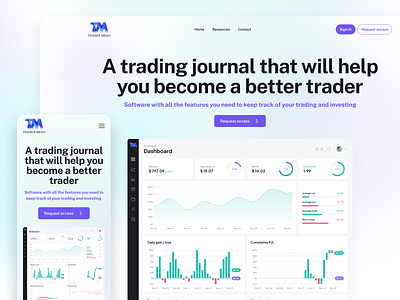 Tradermesh - Landing page and web app design mobile design responsive design stock market trading ui ui design ux ux design web app web design