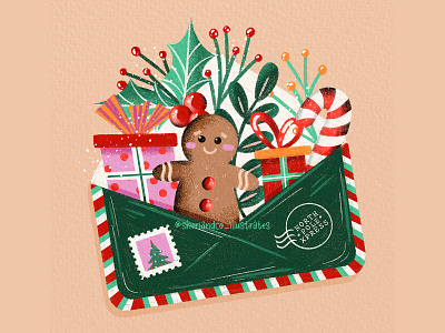 Christmas Letters to Santa candy cane christmas concept art digital art evergreen festive gifts gingerbread gingerbreadman holidays holly illustration letter letter to santa merry christmas north pole presents red santa xmas