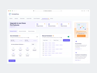 SchedulePress – Best Editorial Calendar, Schedule & Social Share 3d admin animation calendar dashboard design motion graphics plugin product schedule schedulepress ui ux wordpress