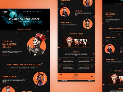 Halloween Offer Email Newsletter PSD Template abdulhsaimon e newsletter email email design email marketing email newsletter email template enewsletter halloween landing landing page design marketing newsletter newsletter design pumpkin spooky trendy ui uiux