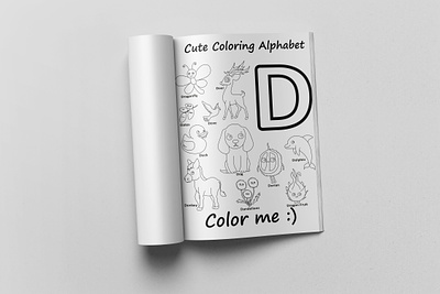 Coloring Page Book for Kids with Alphabet animals children coloring book cute deer dog dove drawing duck durian fruits kawaii page papper