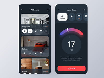 Smart Home Control Panel animation design interfacedesign productdesign smarthome ui uiux