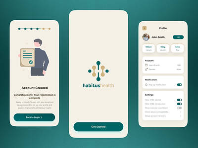 Habitushealth app app design health healthcare healthcare app medical meditation mobile design ui