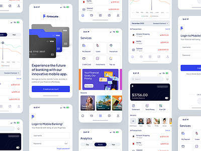 Fintecate: Bank Mobile App bank app credit card debit card dribbble experience design fintech app investment app lov soin lovsoin lsoin9 mobile app popular transaction transfer ui ux