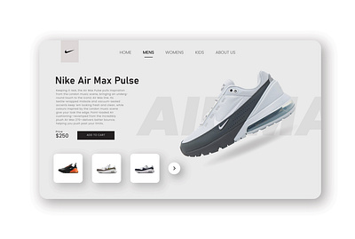 Shoe Website UI Design branding graphic design logo nike shoe ui