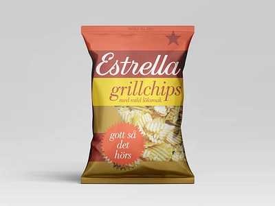 Estrella Grillchips 1967 = 2023 bag chips crisps food graphic design illustrator photoshop product