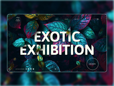 Concept "first screen" for exotic plants exhibition concept design exotic figma first page plants ui web design