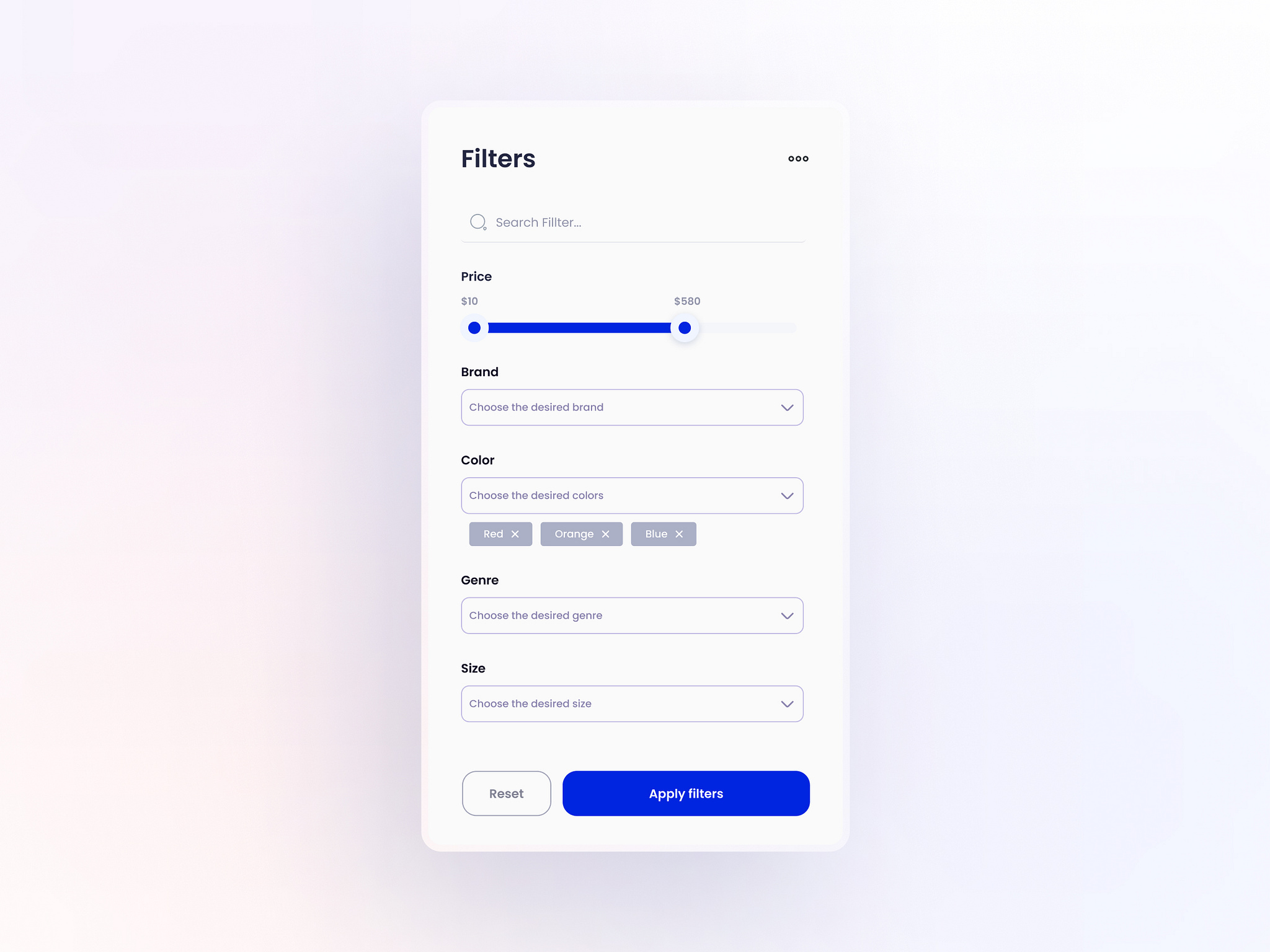 Filter UI Design by Gita Zahraei on Dribbble