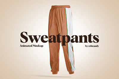 Sweatpants Animated Mockup athletic basketball football gymnastics mocap mokcup running typography waistband web yoga