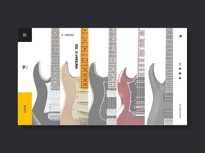 Concept "first screen" for guitar store composition concept design figma first page guitar store guitars ui web design