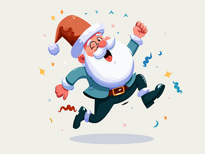 Jolly Santa Claus fun gifts graphics holiday illustration new year santa claus