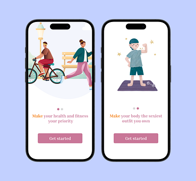 Fitness app design illustration ui ux