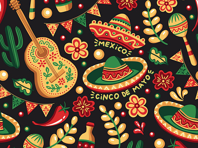 Cinco de Mayo Mexican Seamless Pattern cinco de mayo graphic design mexican mexico seamless pattern