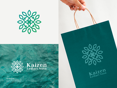 Kaizen Logo branding design flat design flower icon illustration leaf logo logo design mandala minimal ui
