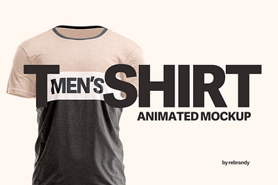Men's T-shirt Animated Mockup body clothe clothes cotton dress fabric jersey rotating textile typography web website