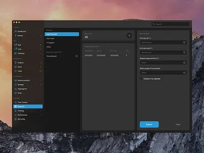 Founder Tools - Requests askings dark theme demands entreaties fonder tools native app petitions pto requests solicitations templates user experience