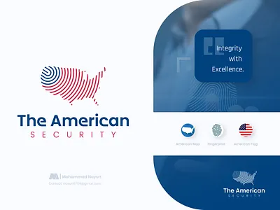 Security agency logo, Ameriacan security agency logo, security 2023 logo trend 99 design logo anti theft best logo design brand guidelines brand identity design branding combination mark logo creative logo creative logo design fingerprint minimal logo design security technology mark timeless logo trending logo design usa usa flag usa map icon vector logo design