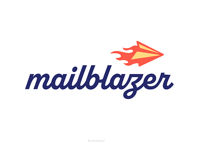 mailblazer logo branding comet email fast fire flames graphic design illustration letter lettering logo mail meteor speed vector wordmark