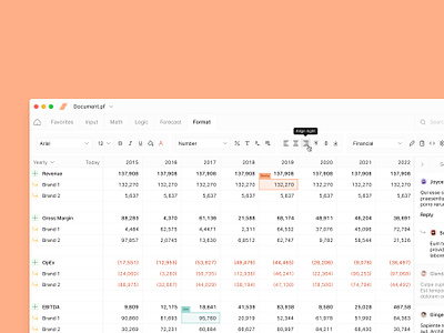 Spreadsheet 🎊 app excel forecasting jim designs jimdesigns jimdesigns.co macos product design saas softeware spreadsheet ui